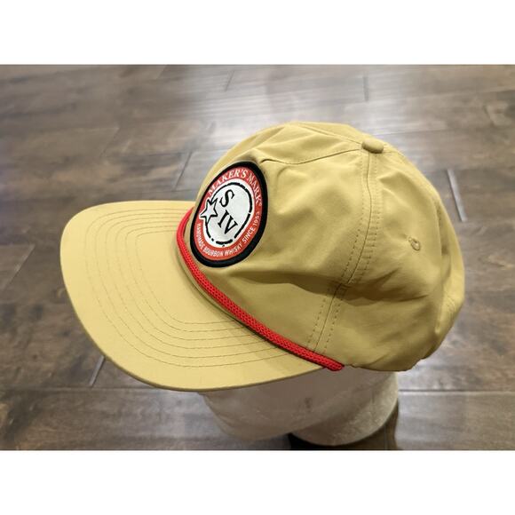 Maker’s Mark Bourbon Whiskey Logo Patch Red Rope Tan Snapback Trucker Hat Cap - Picture 4 of 8